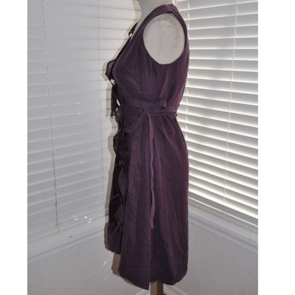 TUSALE New KENNETH COLE Aubergine Silk Wrap Dress - Picture 8 of 8